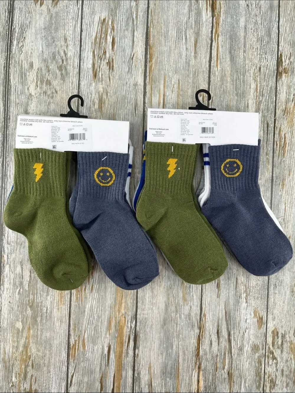 Toddler Mid-Crew Socks 2, 6-Packs Size 3T-5T